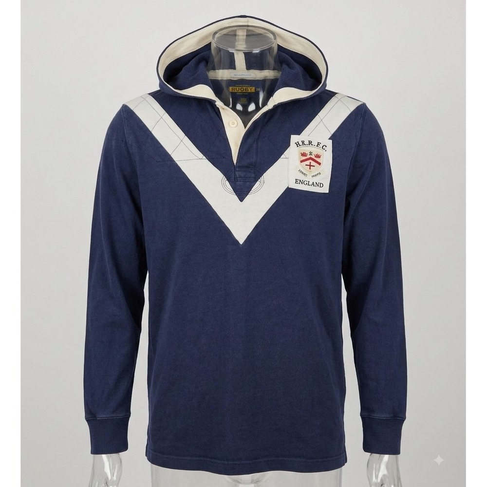 Ralph Lauren Rugby Vintage Men's Blue England 13 Rugby Hoodie. Size XXL
